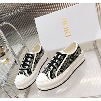 Dior WalknDior Platform Sneakers in Black Toile de Jouy Embroidered Cotton 2024 0126 (MD-240126017)