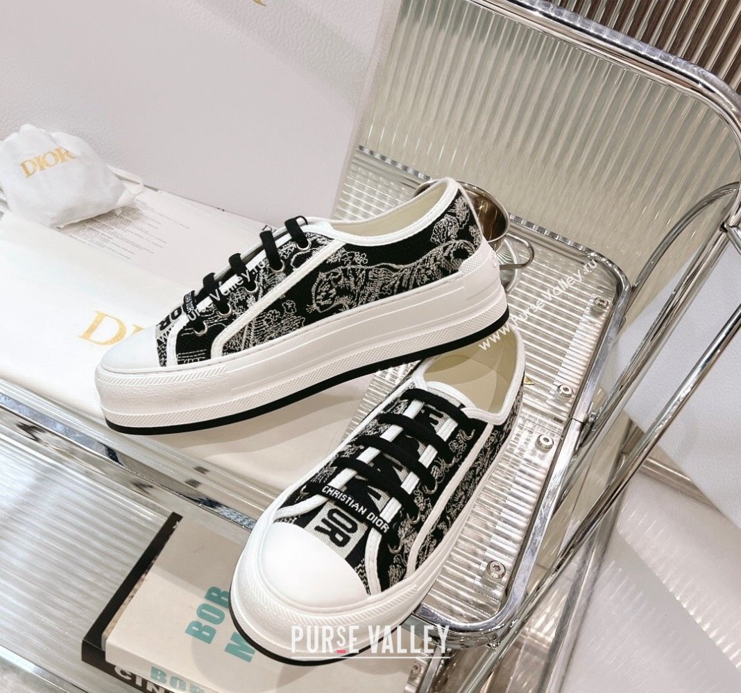 Dior WalknDior Platform Sneakers in Black Toile de Jouy Embroidered Cotton 2024 0126 (MD-240126017)