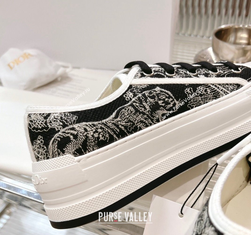 Dior WalknDior Platform Sneakers in Black Toile de Jouy Embroidered Cotton 2024 0126 (MD-240126017)