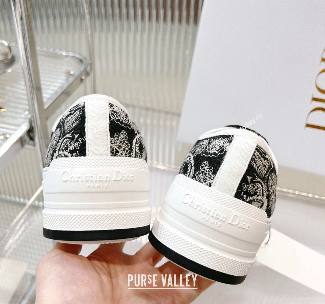 Dior WalknDior Platform Sneakers in Black Toile de Jouy Embroidered Cotton 2024 0126 (MD-240126017)