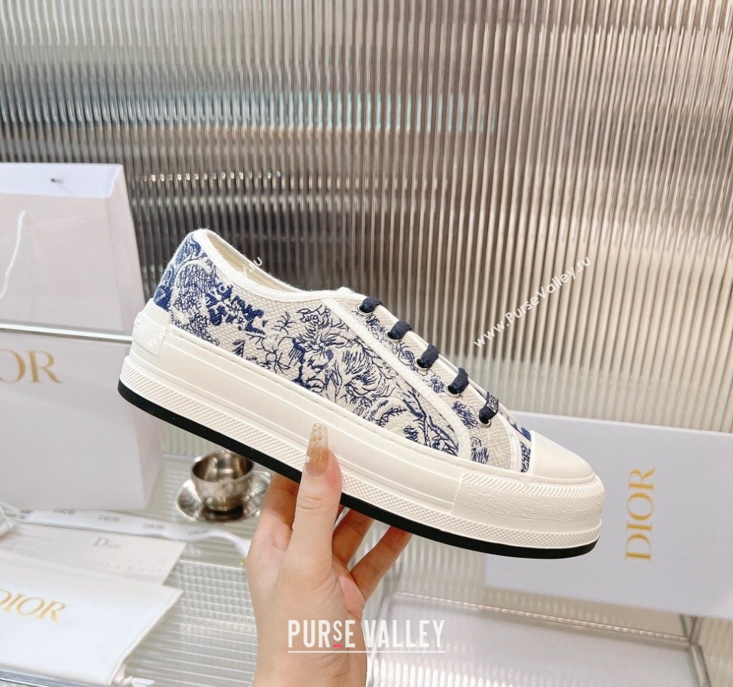 Dior WalknDior Platform Sneakers in Blue Toile de Jouy Embroidered Cotton 2024 0126 (MD-240126018)