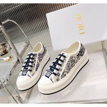 Dior WalknDior Platform Sneakers in Blue Toile de Jouy Embroidered Cotton 2024 0126 (MD-240126018)