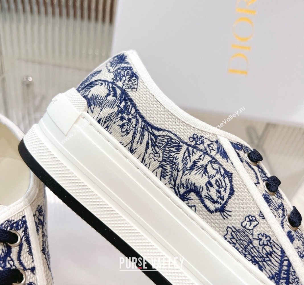 Dior WalknDior Platform Sneakers in Blue Toile de Jouy Embroidered Cotton 2024 0126 (MD-240126018)