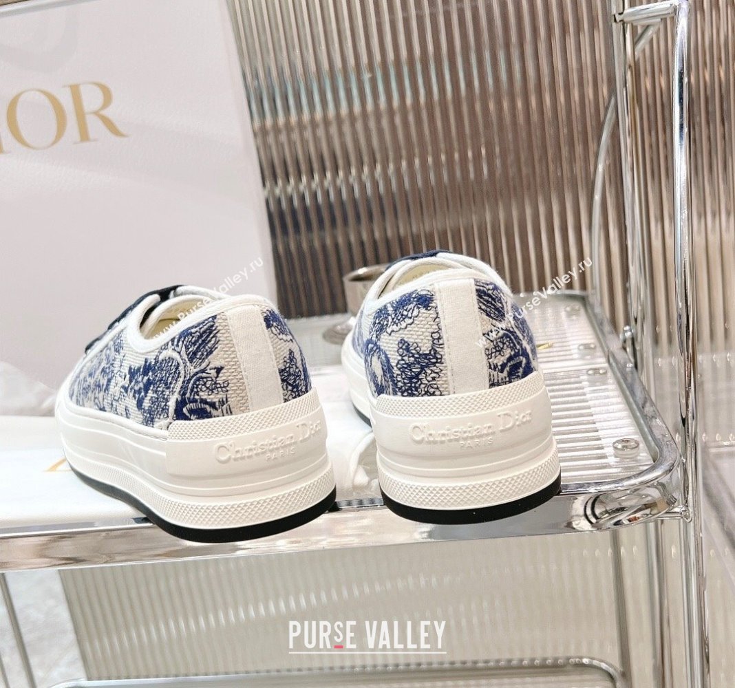 Dior WalknDior Platform Sneakers in Blue Toile de Jouy Embroidered Cotton 2024 0126 (MD-240126018)