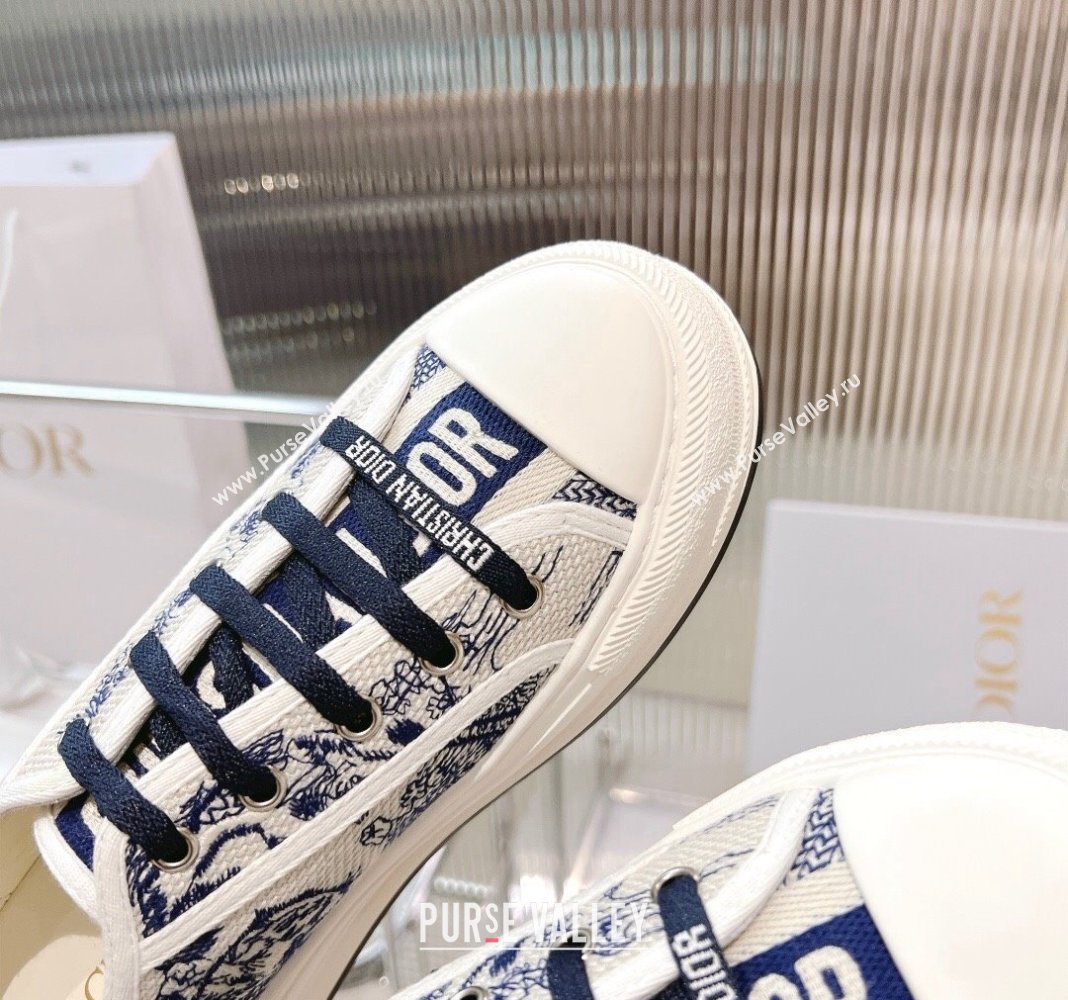 Dior WalknDior Platform Sneakers in Blue Toile de Jouy Embroidered Cotton 2024 0126 (MD-240126018)