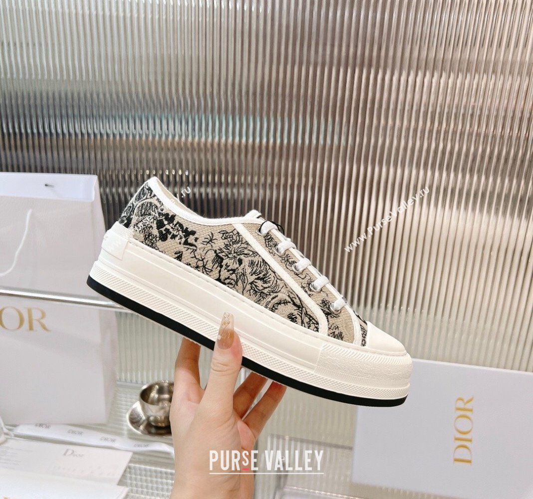 Dior WalknDior Platform Sneakers in Beige Toile de Jouy Embroidered Cotton 2024 0126 (MD-240126019)