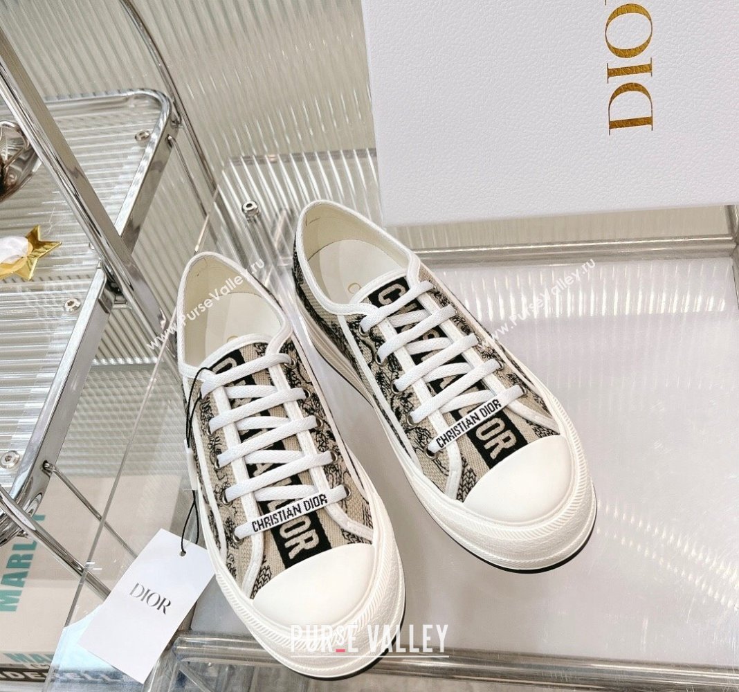 Dior WalknDior Platform Sneakers in Beige Toile de Jouy Embroidered Cotton 2024 0126 (MD-240126019)