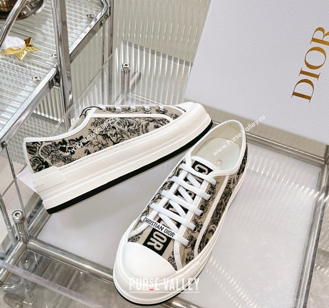 Dior WalknDior Platform Sneakers in Beige Toile de Jouy Embroidered Cotton 2024 0126 (MD-240126019)