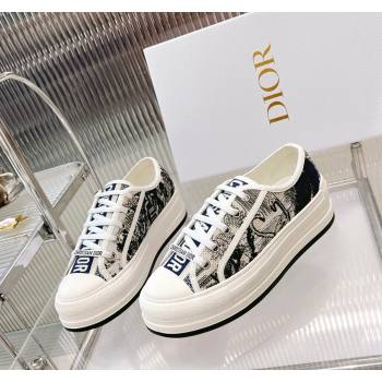 Dior WalknDior Platform Sneakers in Blue Swan Embroidered Cotton 2024 0126 (MD-240126021)