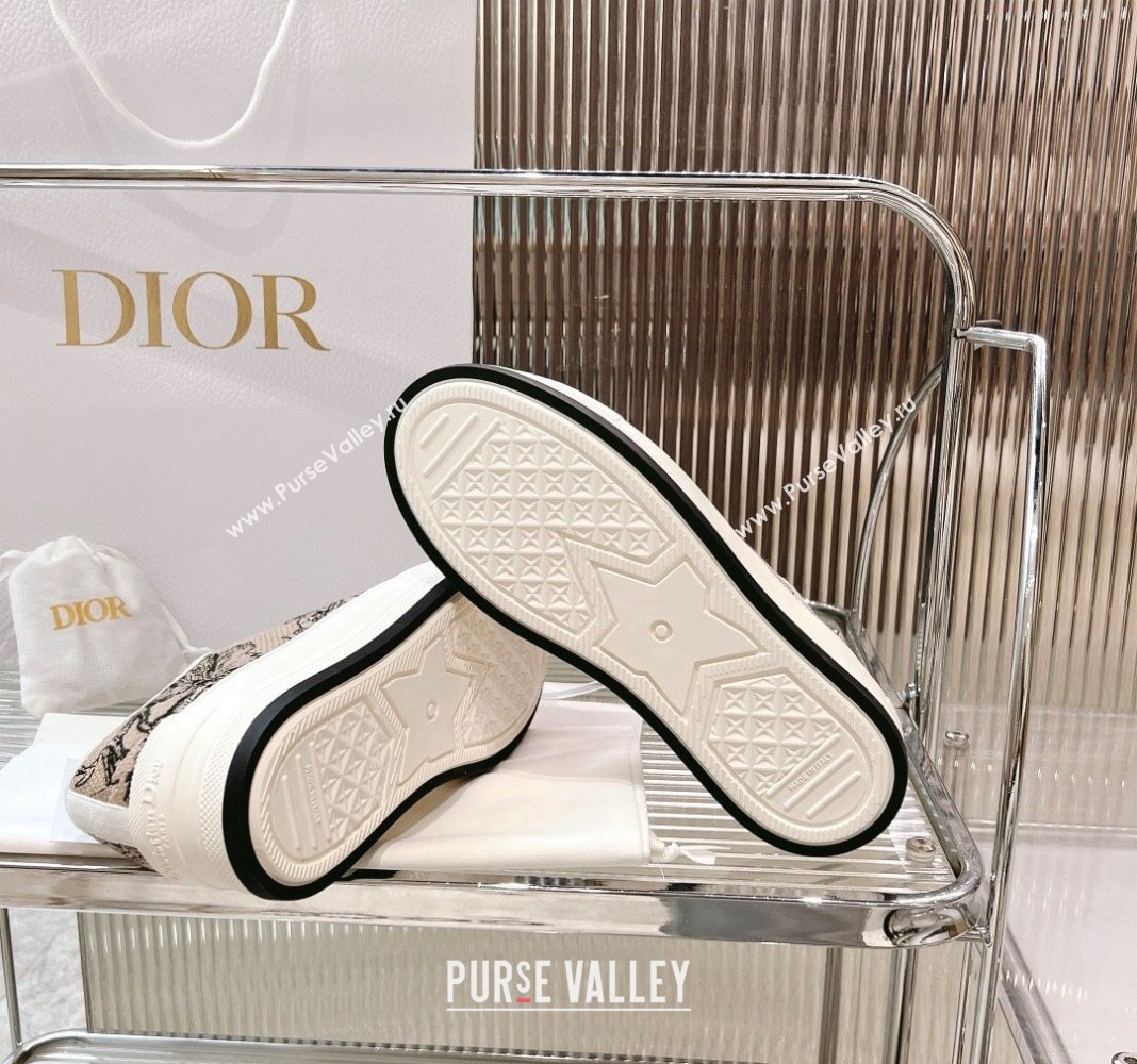 Dior WalknDior Platform Sneakers in Beige Embroidered Cotton with Toile de Jouy Mexico Motif 2024 0126 (MD-240126022)