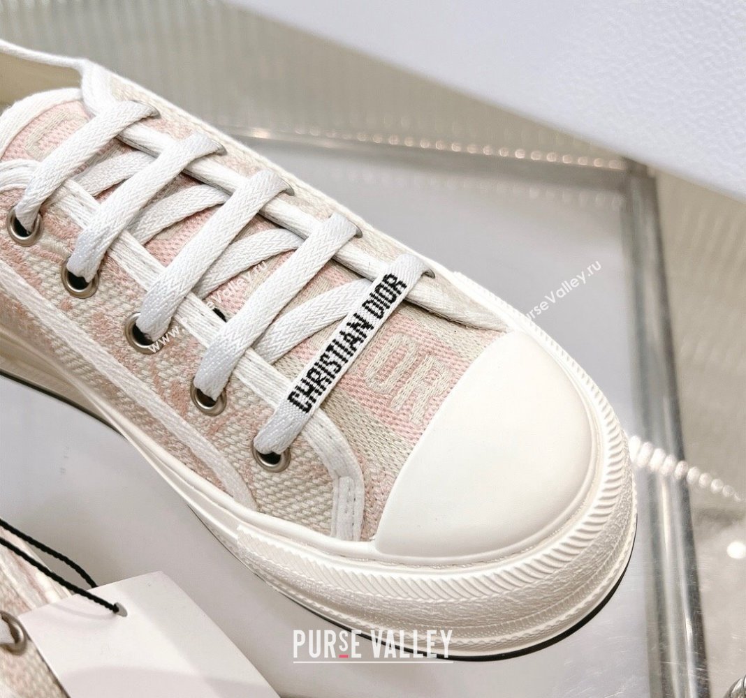 Dior WalknDior Platform Sneakers in Pink and White Toile de Jouy Embroidered Cotton 2024 0126 (MD-240126024)