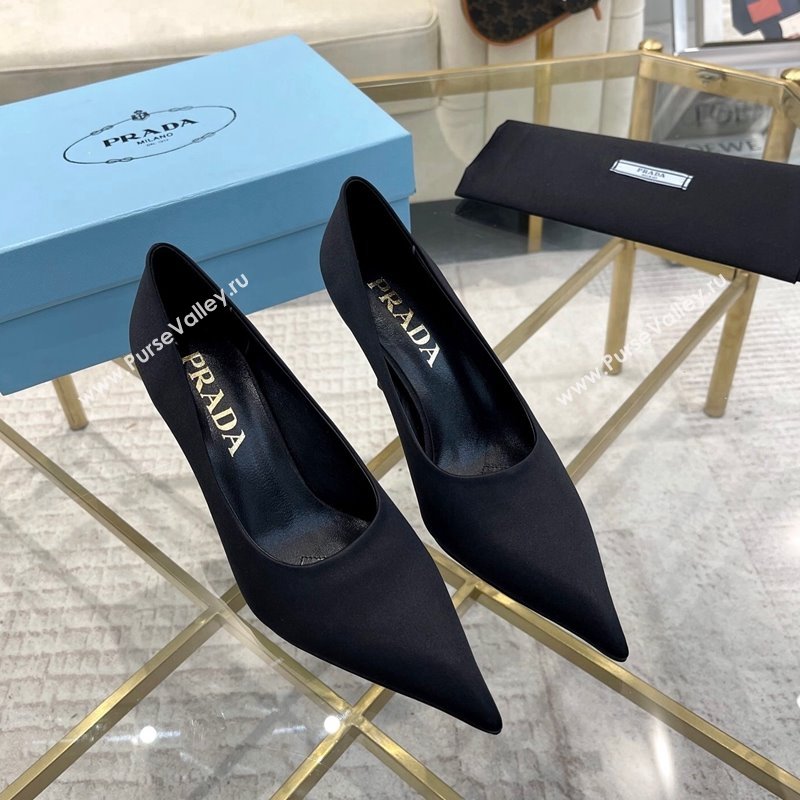 Prada Satin Pumps 8cm Black 2024 0228 (MD-240228058)