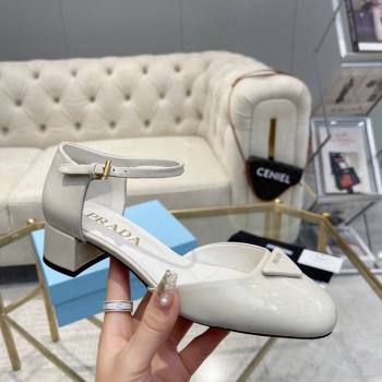 Prada Patent leather pumps 4.5cm White 2024 0228 (MD-240228072)