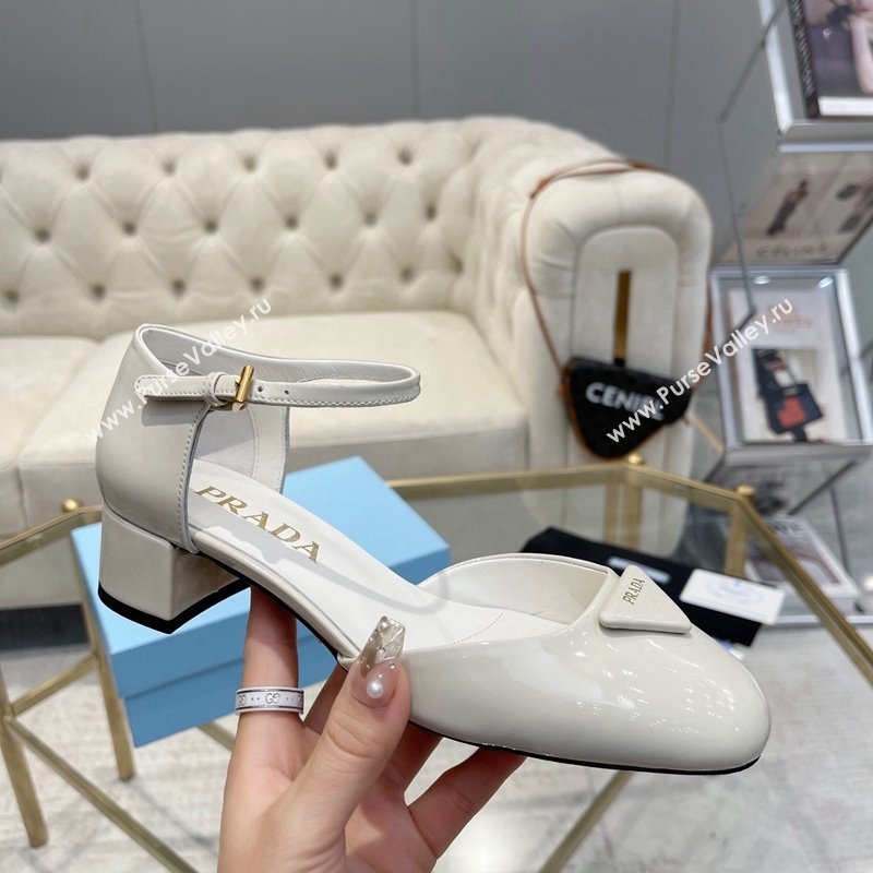 Prada Patent leather pumps 4.5cm White 2024 0228 (MD-240228072)