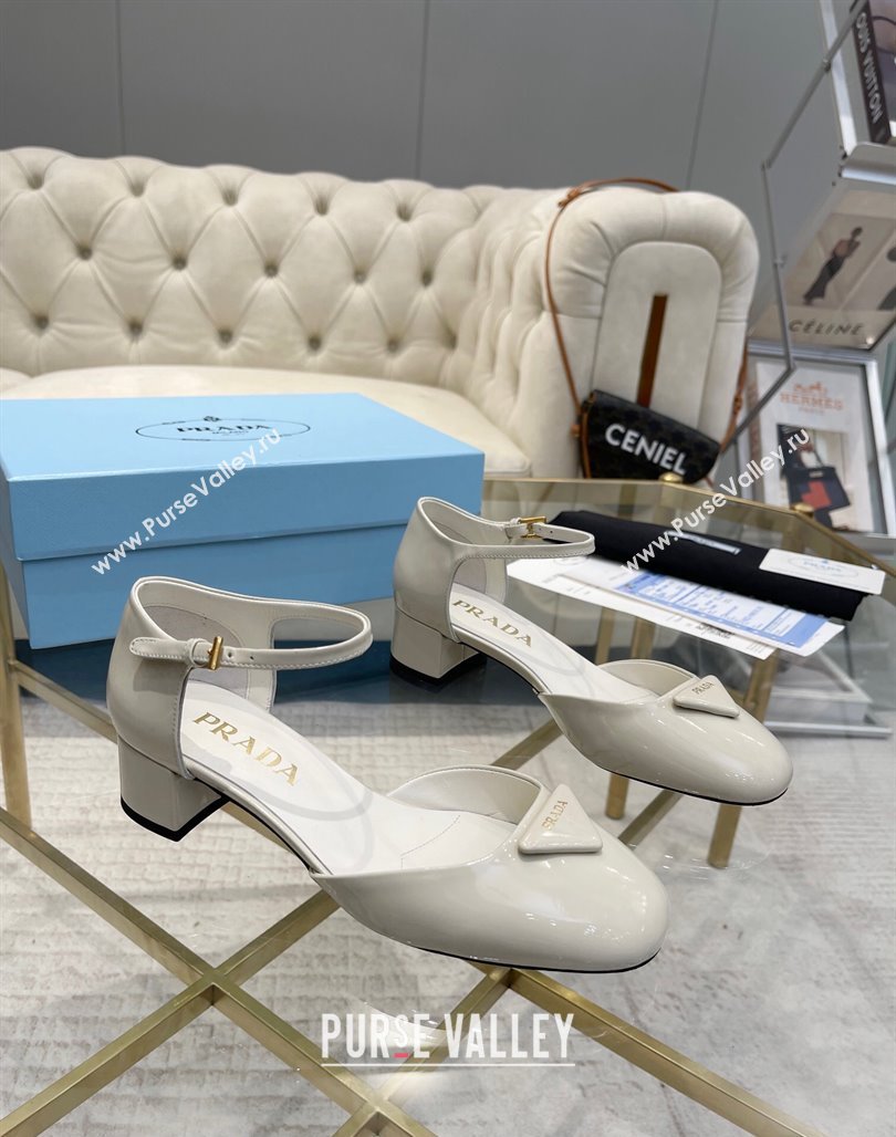 Prada Patent leather pumps 4.5cm White 2024 0228 (MD-240228072)