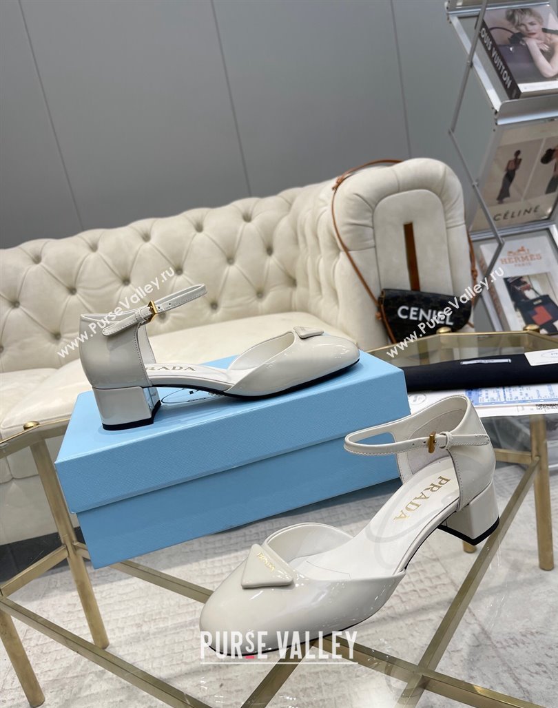 Prada Patent leather pumps 4.5cm White 2024 0228 (MD-240228072)