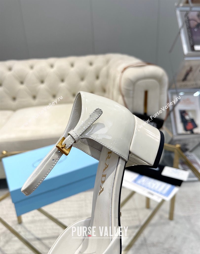 Prada Patent leather pumps 4.5cm White 2024 0228 (MD-240228072)