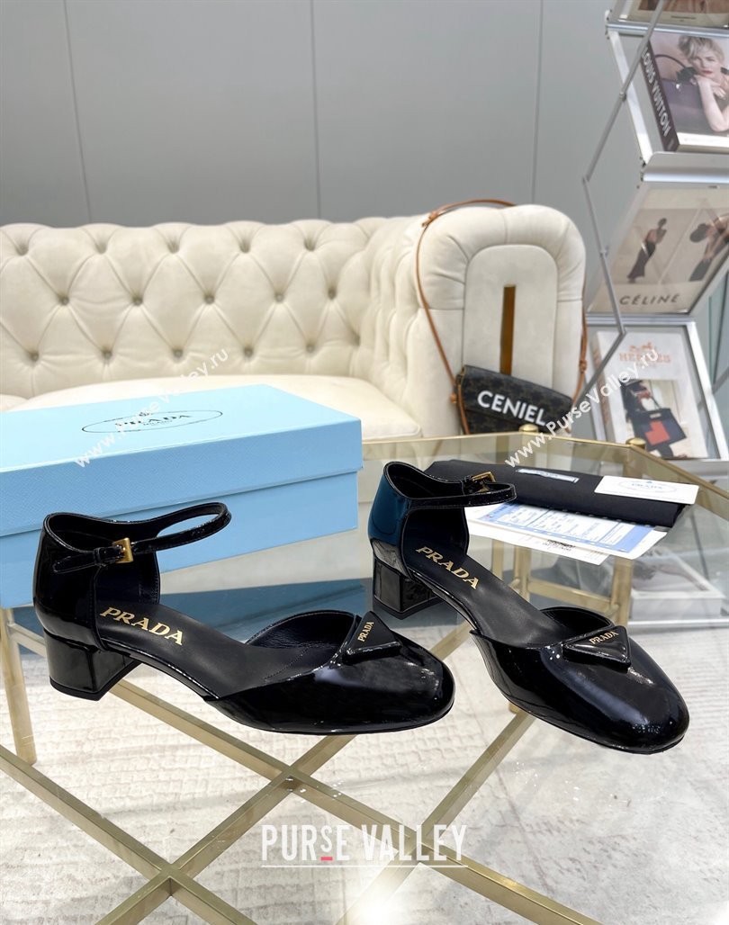 Prada Patent leather pumps 4.5cm Black 2024 0228 (MD-240228074)
