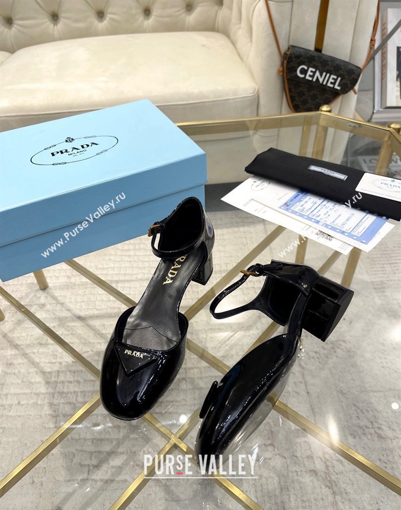 Prada Patent leather pumps 4.5cm Black 2024 0228 (MD-240228074)
