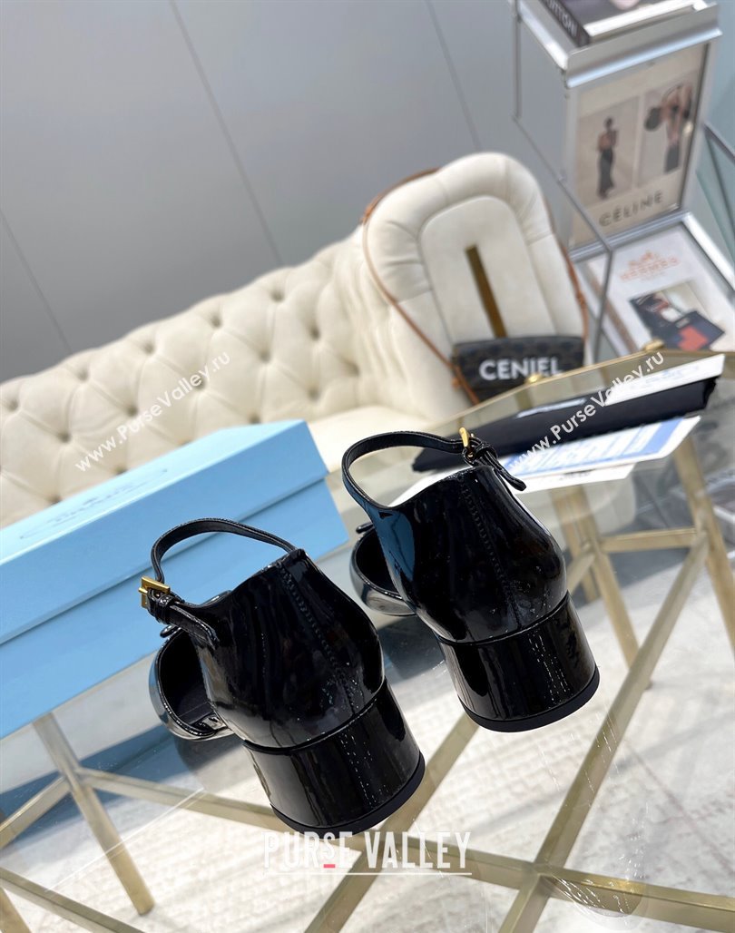 Prada Patent leather pumps 4.5cm Black 2024 0228 (MD-240228074)