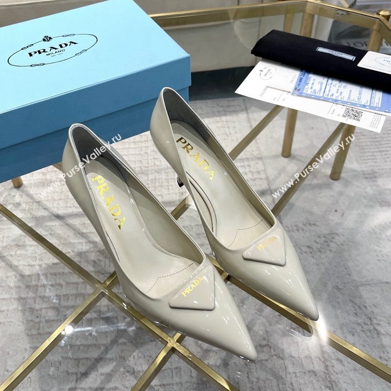 Prada Patent leather pumps 7.5cm White 2024 022802 (MD-240228078)