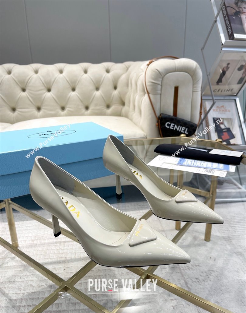 Prada Patent leather pumps 7.5cm White 2024 022802 (MD-240228078)