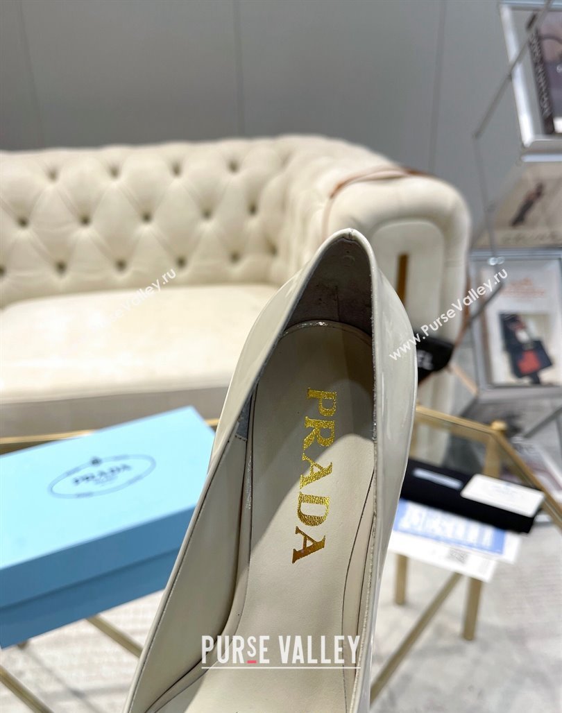Prada Patent leather pumps 7.5cm White 2024 022802 (MD-240228078)