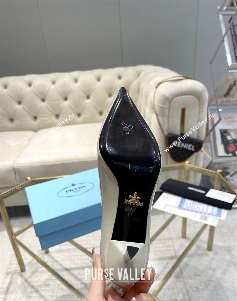 Prada Patent leather pumps 7.5cm White 2024 022802 (MD-240228078)