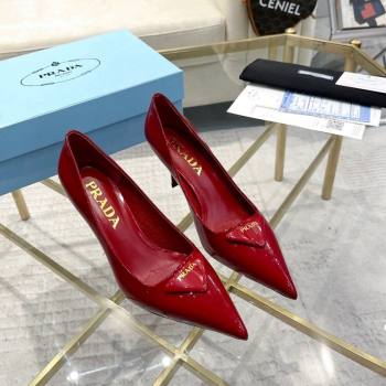 Prada Patent leather pumps 7.5cm Red 2024 022802 (MD-240228079)