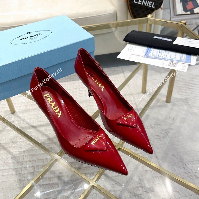 Prada Patent leather pumps 7.5cm Red 2024 022802 (MD-240228079)