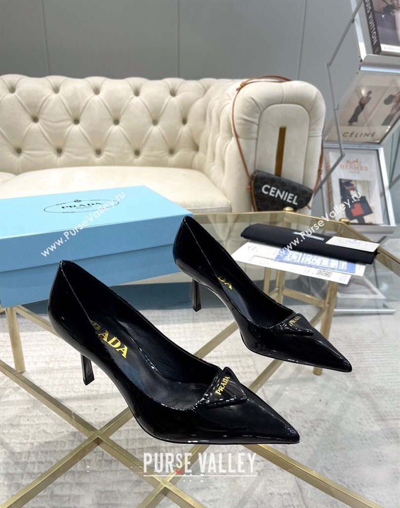 Prada Patent leather pumps 7.5cm Black 2024 022802 (MD-240228080)