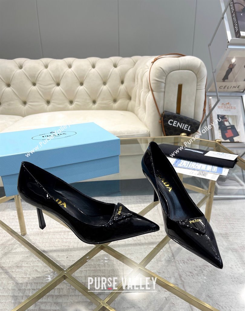 Prada Patent leather pumps 7.5cm Black 2024 022802 (MD-240228080)