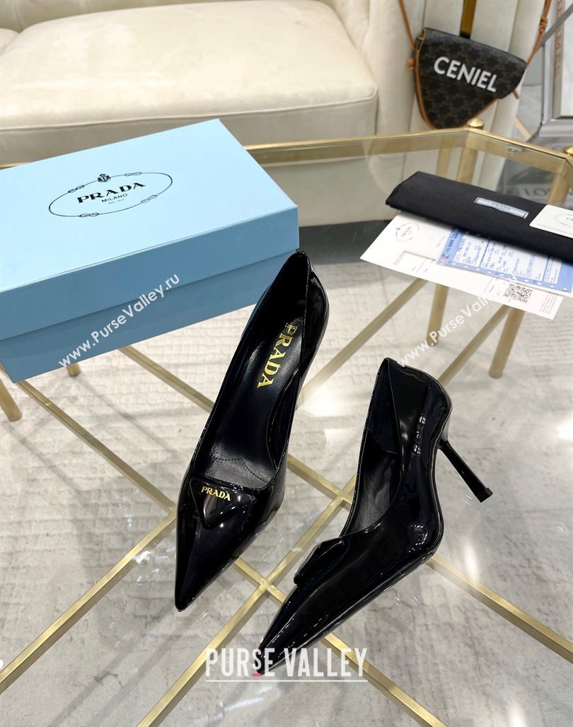 Prada Patent leather pumps 7.5cm Black 2024 022802 (MD-240228080)