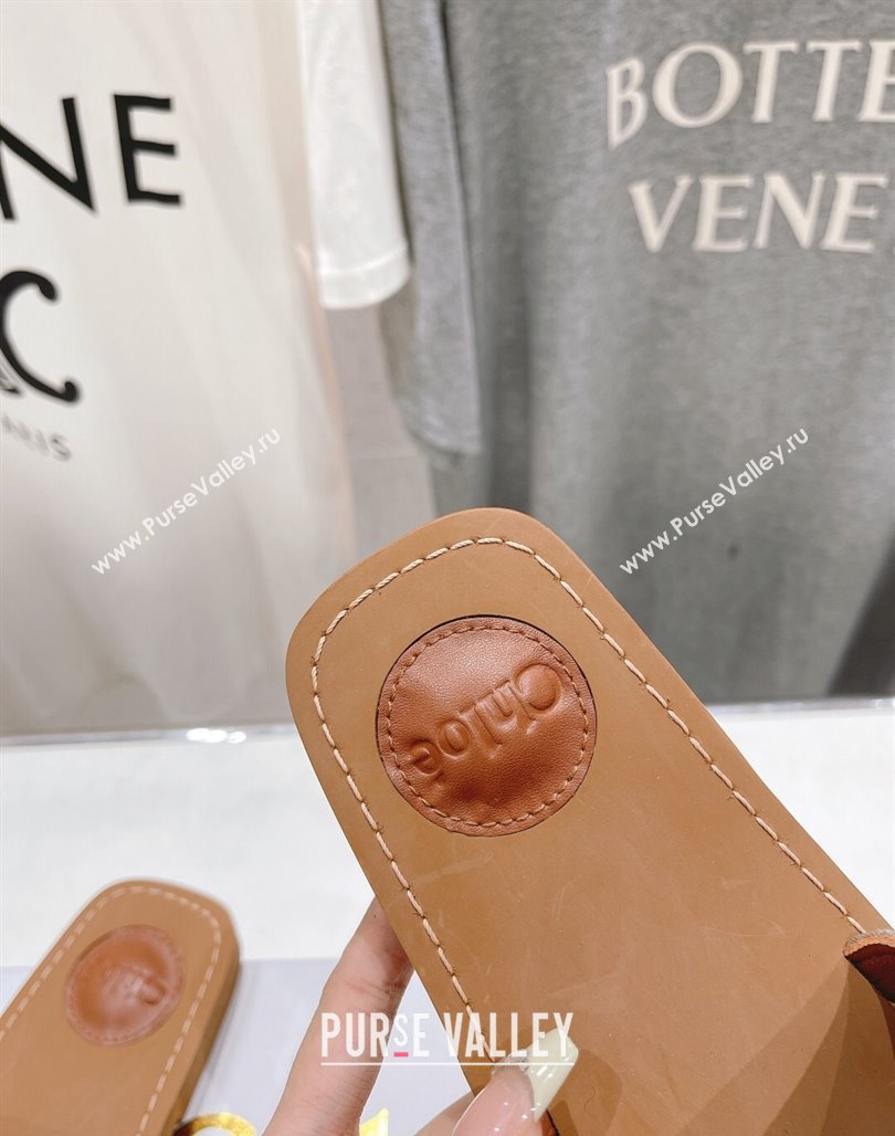 Chloe Woody Flat Slide Sandals with Embroidered Strap Denim Grey 2 2024 (MD-240227123)