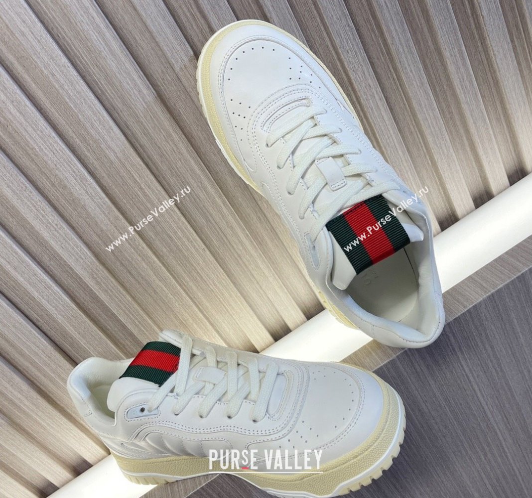 Gucci Re-Web Sneakers in White Leather 2024 0228 (KL-240228019)