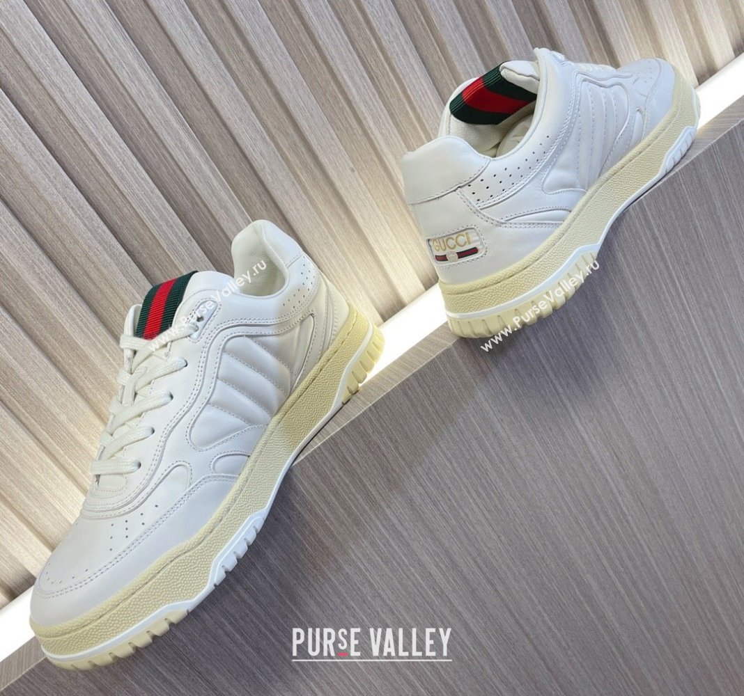 Gucci Re-Web Sneakers in White Leather 2024 0228 (KL-240228019)
