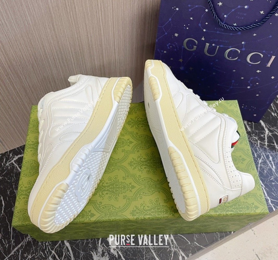 Gucci Re-Web Sneakers in White Leather 2024 0228 (KL-240228019)