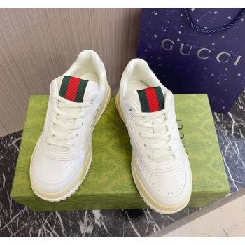 Gucci Re-Web Sneakers in White Leather 2024 0228 (KL-240228019)