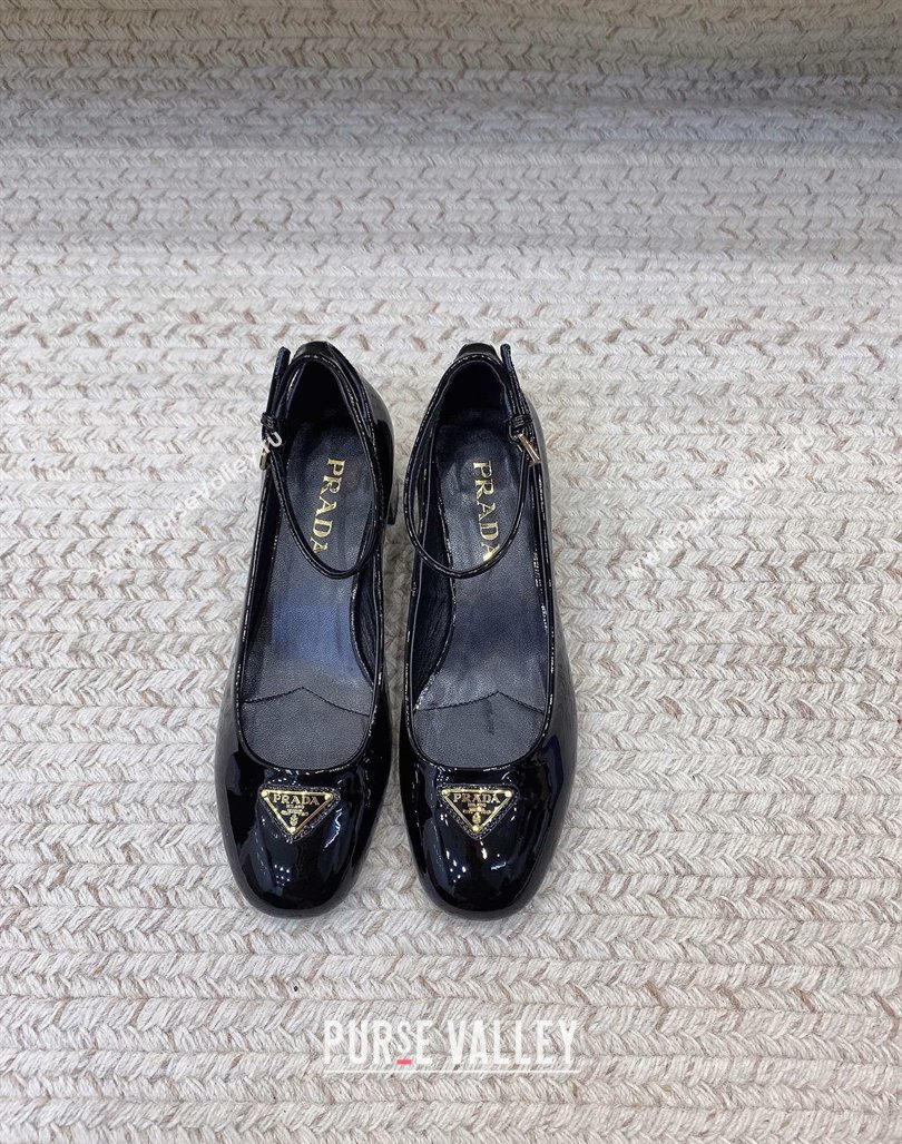 Prada Patent leather pumps 3.5cm Black 2024 0228 (KL-240228050)