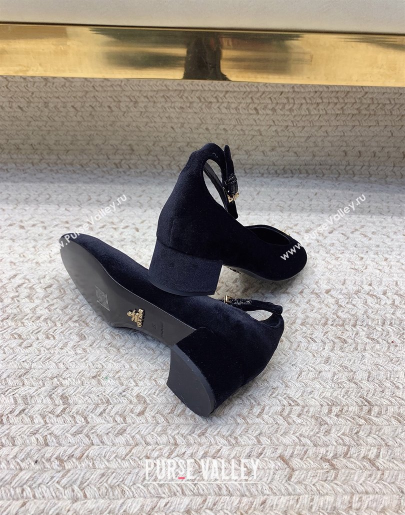 Prada Velvet pumps 3.5cm Black 2024 0228 (KL-240228051)