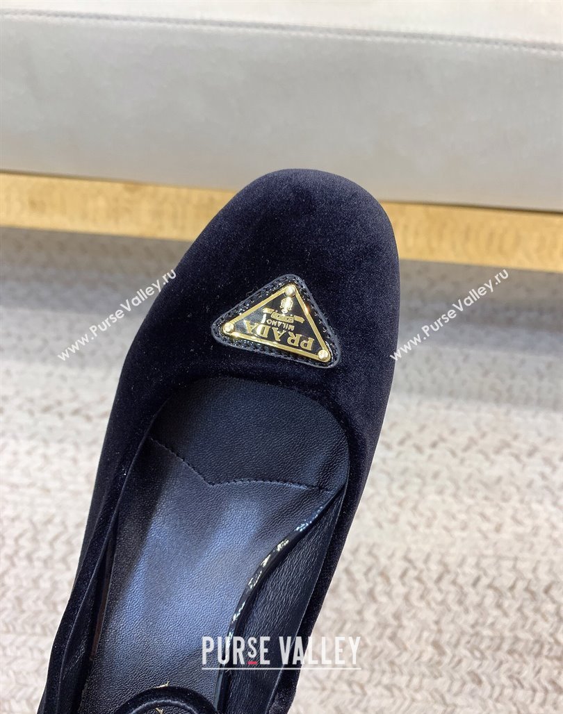 Prada Velvet pumps 3.5cm Black 2024 0228 (KL-240228051)