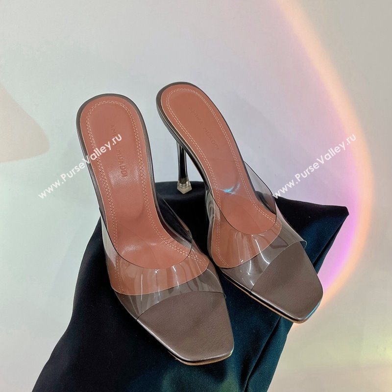 Amina Muaddi Alexa Glass Slide Sandals 11cm in PVC Grey 2023 AM09112 (ZN-240228034)