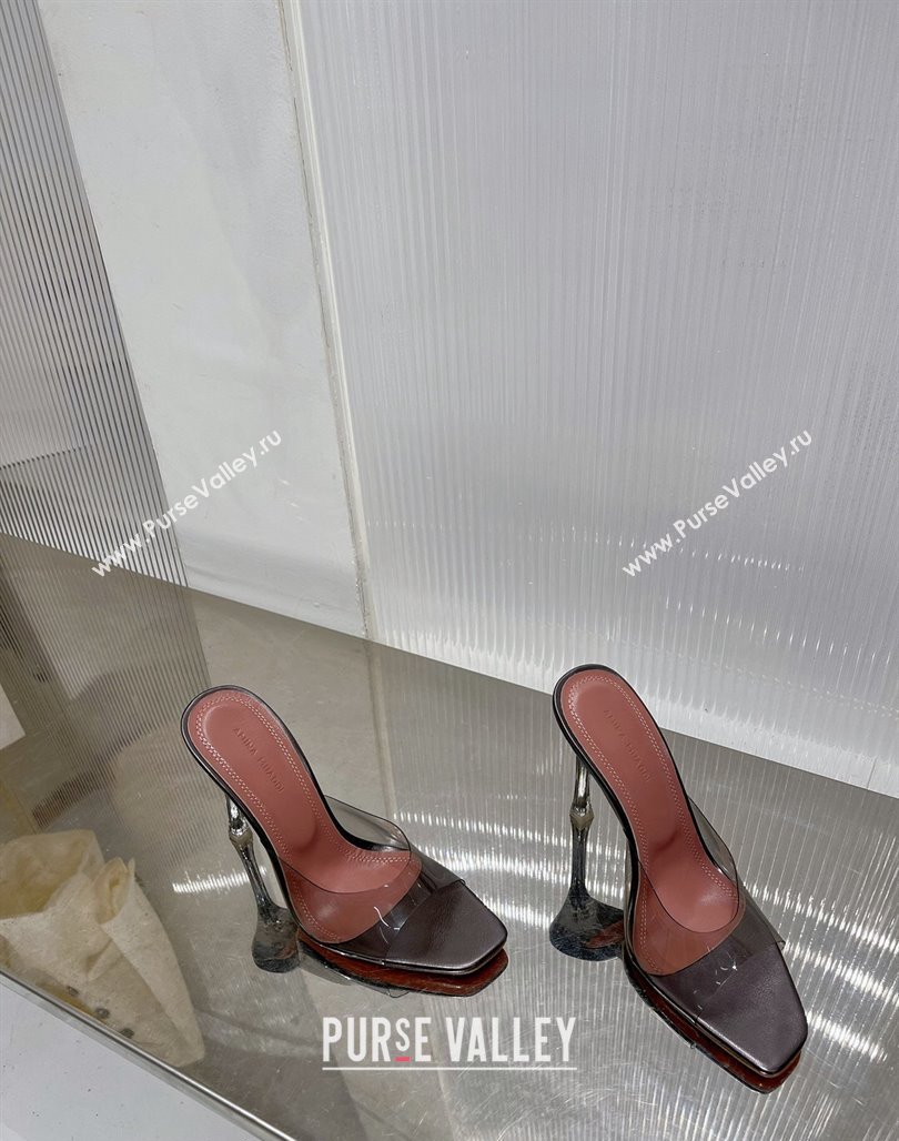 Amina Muaddi Alexa Glass Slide Sandals 11cm in PVC Grey 2023 AM09112 (ZN-240228034)