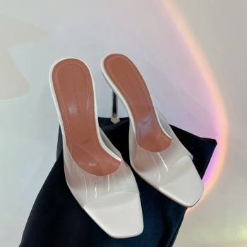 Amina Muaddi Alexa Glass Slide Sandals 11cm in PVC White 2023 AM09112 (ZN-240228036)
