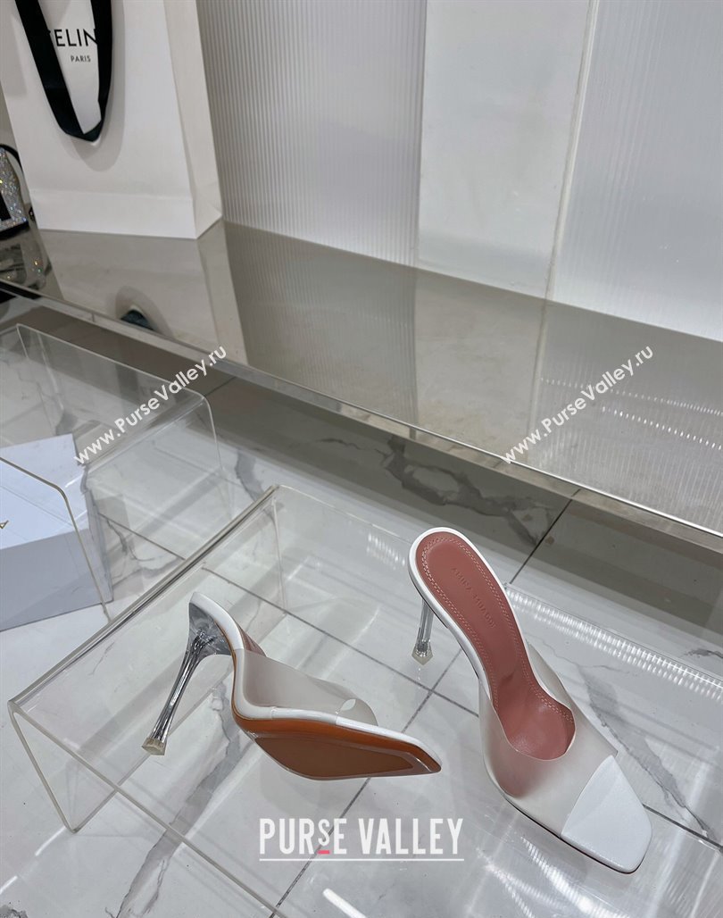 Amina Muaddi Alexa Glass Slide Sandals 11cm in PVC White 2023 AM09112 (ZN-240228036)