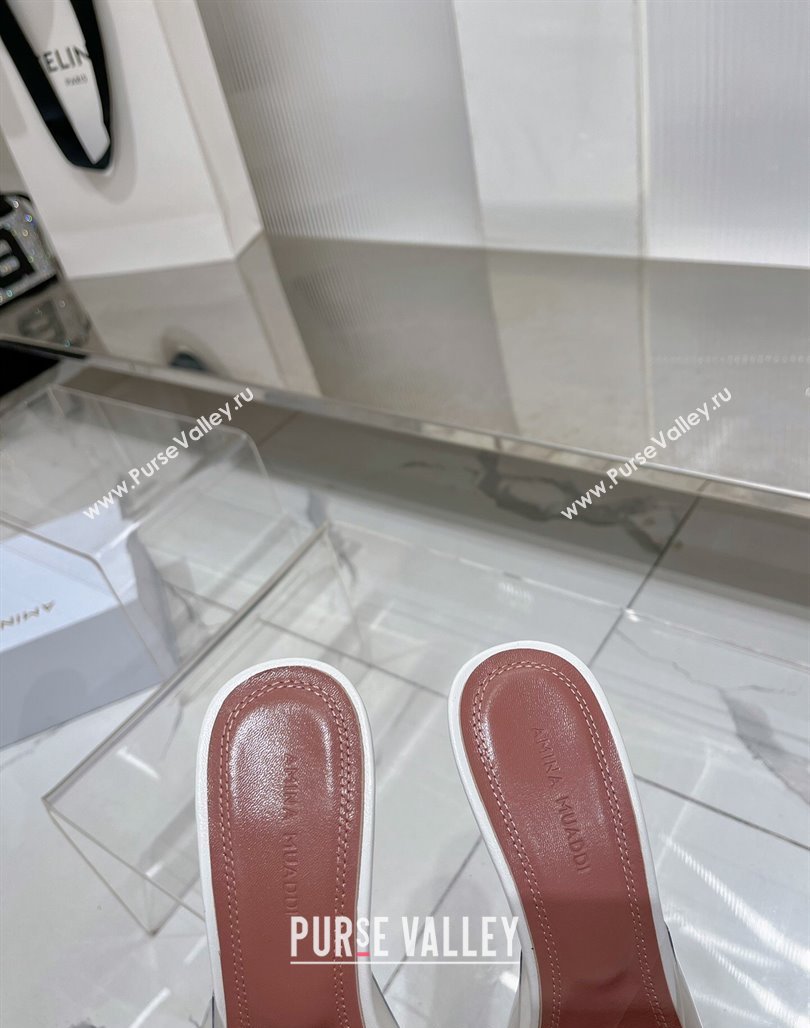 Amina Muaddi Alexa Glass Slide Sandals 11cm in PVC White 2023 AM09112 (ZN-240228036)