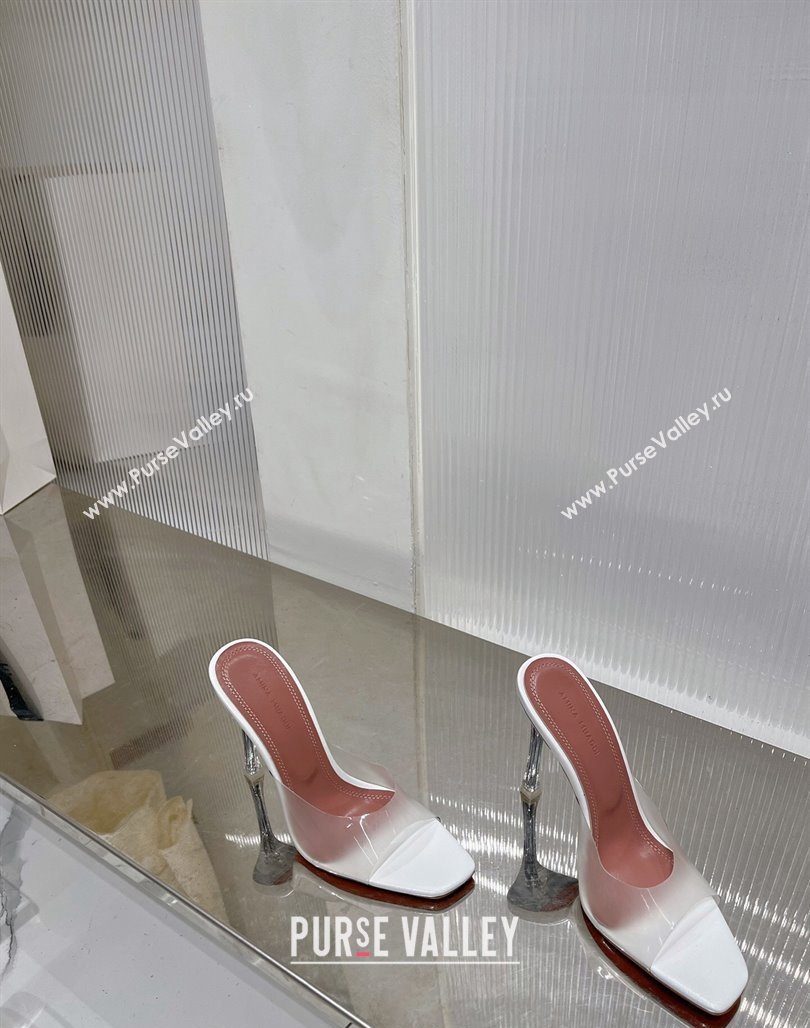 Amina Muaddi Alexa Glass Slide Sandals 11cm in PVC White 2023 AM09112 (ZN-240228036)