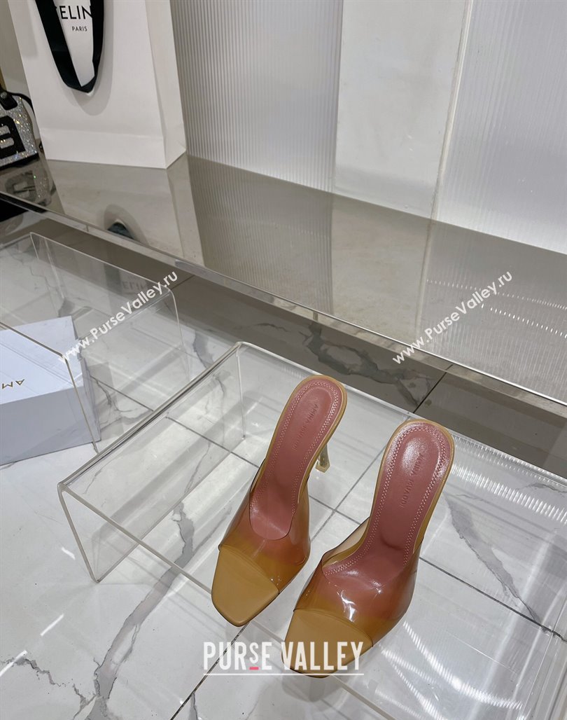 Amina Muaddi Alexa Glass Slide Sandals 11cm in PVC Yellow 2023 AM09112 (ZN-240228039)