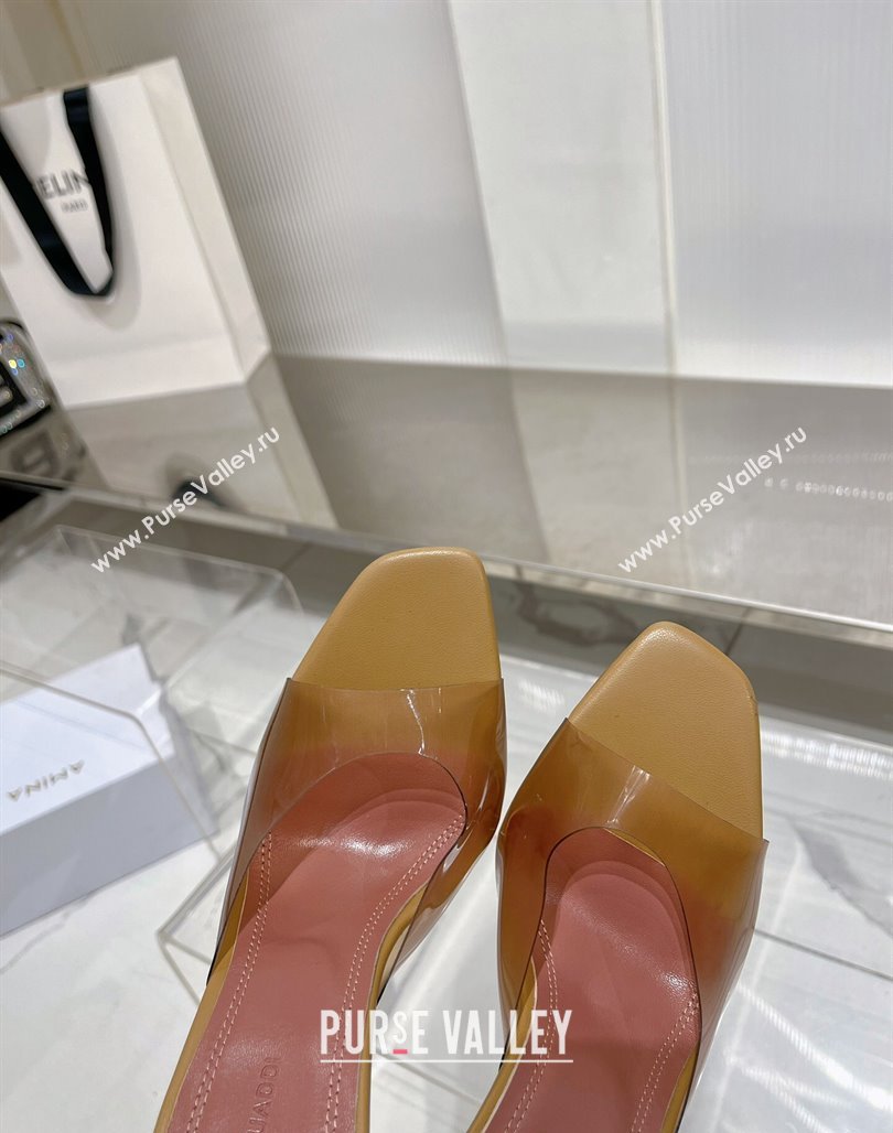 Amina Muaddi Alexa Glass Slide Sandals 11cm in PVC Yellow 2023 AM09112 (ZN-240228039)