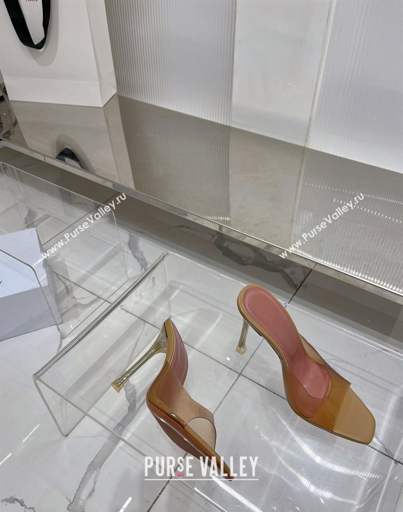 Amina Muaddi Alexa Glass Slide Sandals 11cm in PVC Yellow 2023 AM09112 (ZN-240228039)